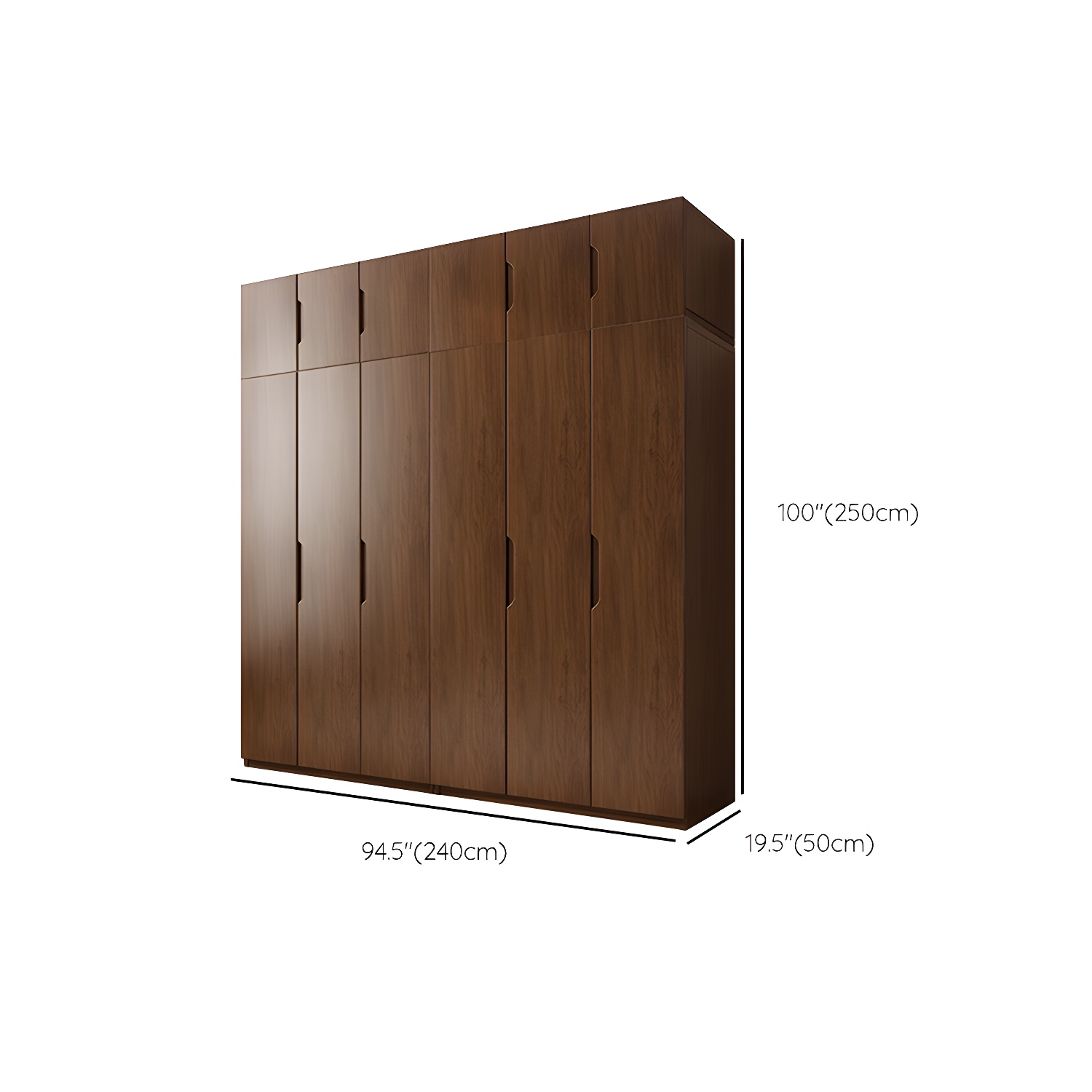 Contemporary Oak Solid Wood Wardrobe Freestanding Multifunctional Wardrobe - image 37