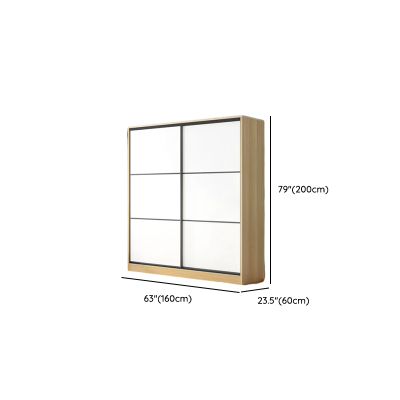 Natural Finish Minimalist Laminate Cabinet Armoire with 3-Drawer/4-Drawer, Soft Close Door, Interior Shelves, and Clothing Rod - image 10