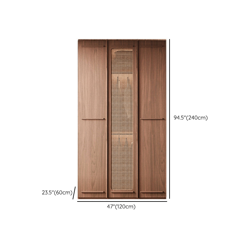 Simplistic Wood Color Timber Wardrobe Closet with Soft Close Door, Interior Shelves, and Hanging Rod - image 13