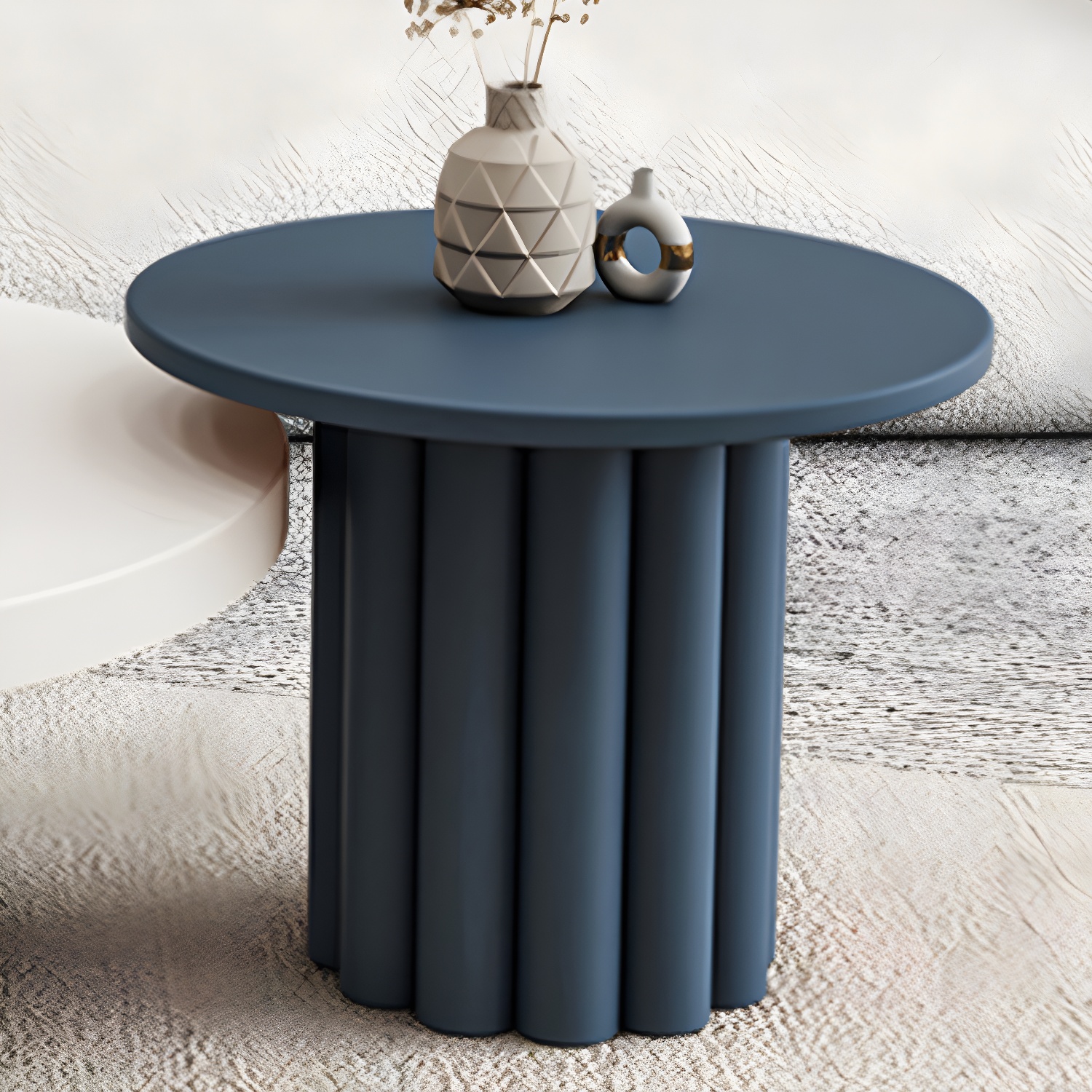 Pedestal Round Coffee Table Set Modern Minimalist Cocktail Table - image 10