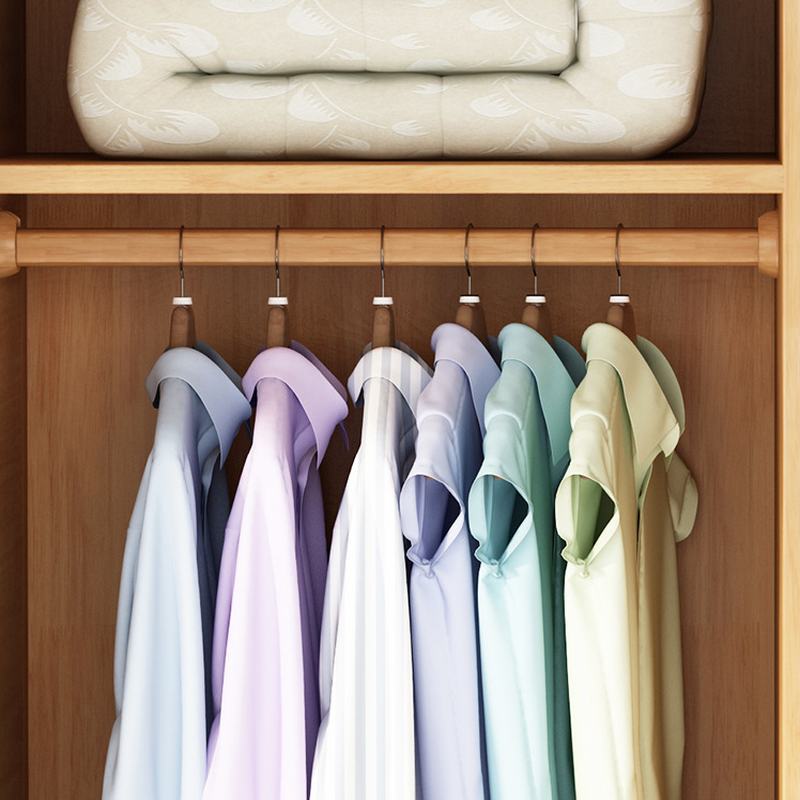 Minimalist Wooden Independent Wardrobe Closet with Compartments, Interior Shelves, Slipping Door Mechanism, and Gate - image 9