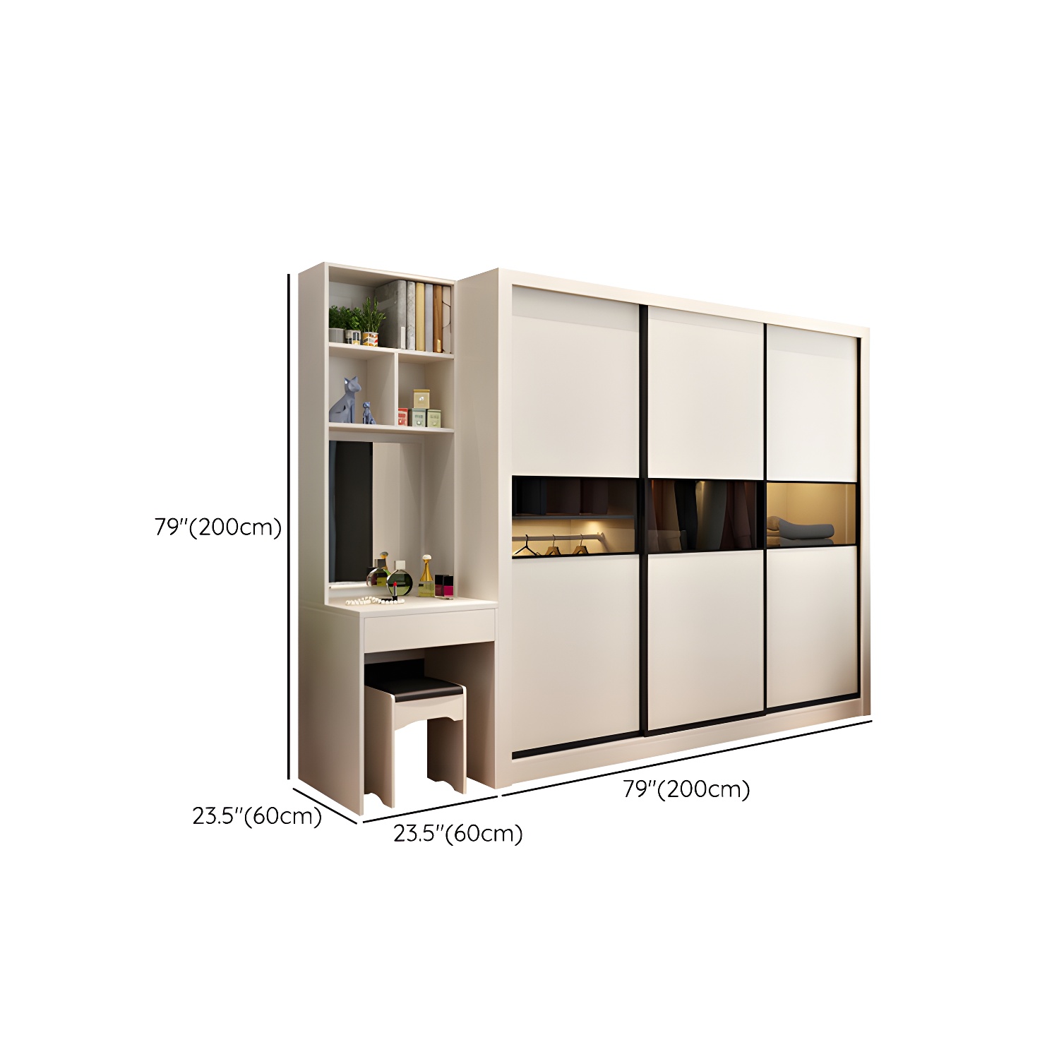Contemporary Home Engineered Wood Wardrobe Freestanding Wardrobe Closet - image 14