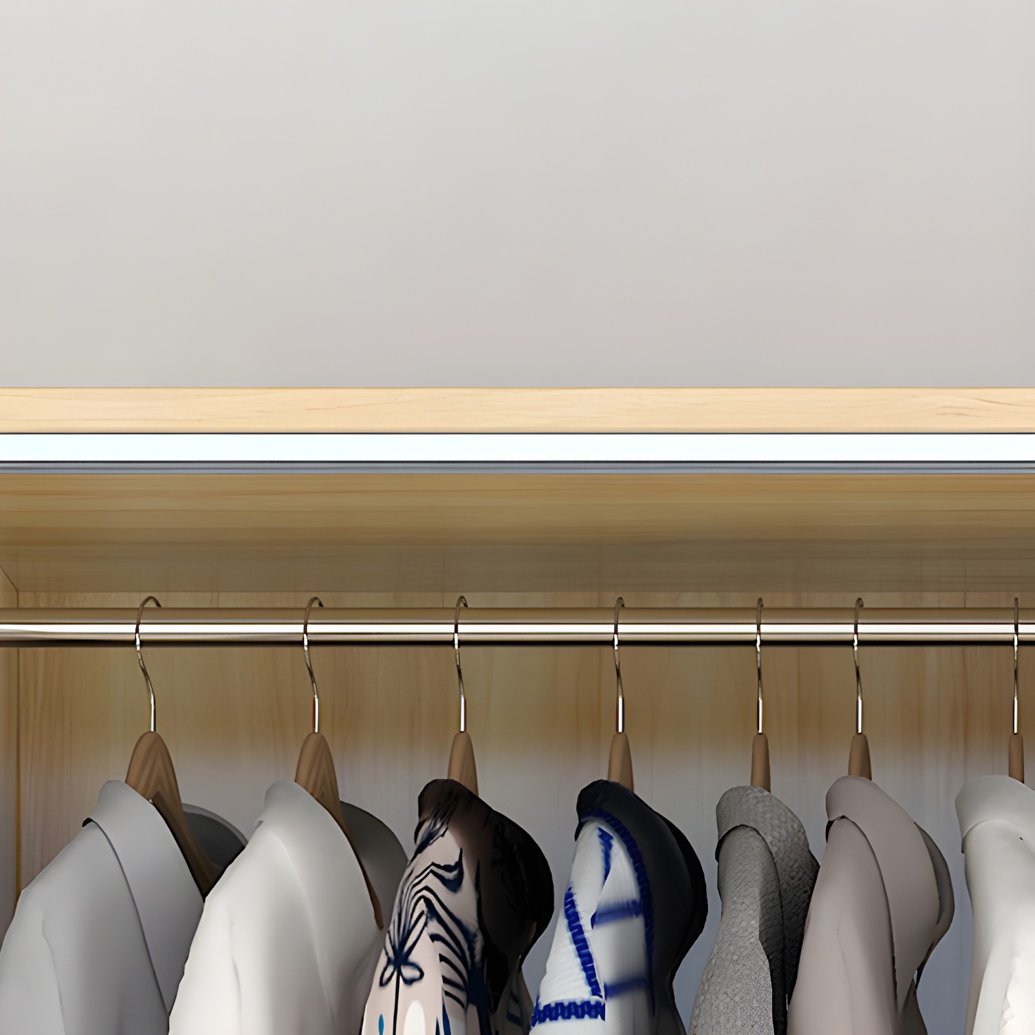 White Wood Double Door Industrial Wardrobe 5 Shelves Cabinet - image 17