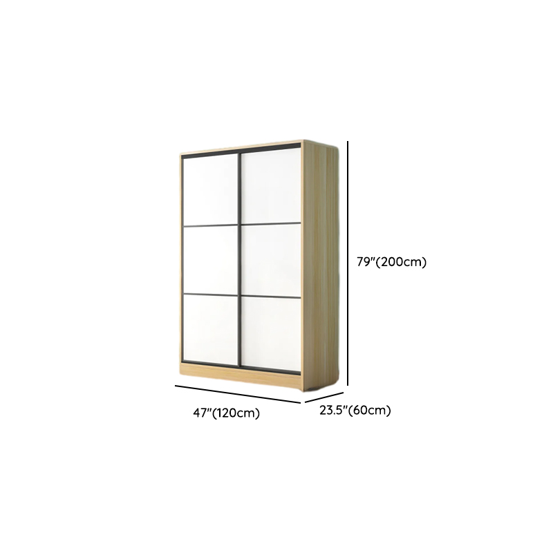 Natural Finish Minimalist Laminate Cabinet Armoire with 3-Drawer/4-Drawer, Soft Close Door, Interior Shelves, and Clothing Rod - image 8