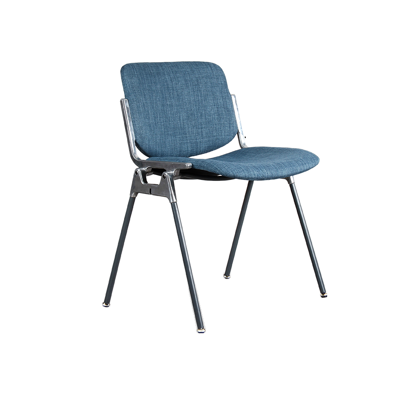 Old School Ventilated Back Armless Chair with Ink/Metallic Metal Legs, Nestable