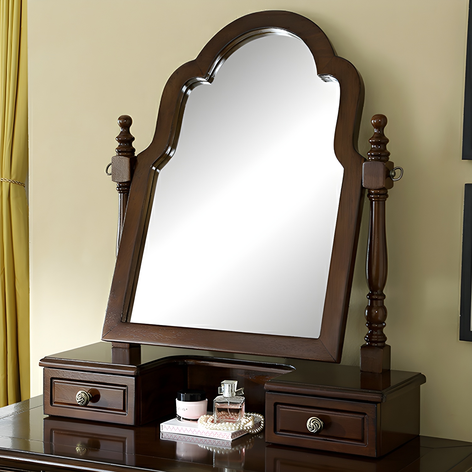 Old School Auburn Sleeping Quarters Rubberwood Push-Pull Tabletop Storage - image 7