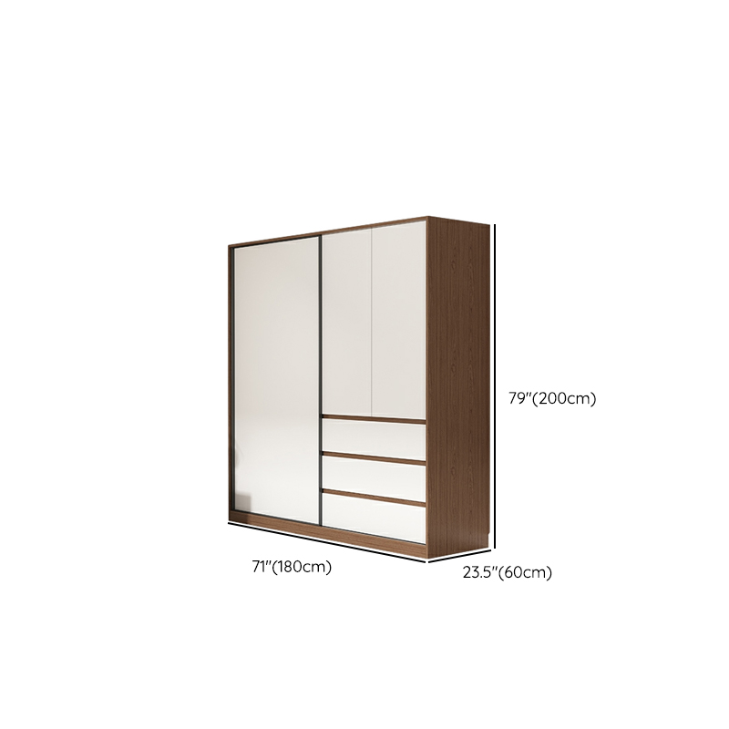 3-Door Scandinavian Soft-Close Drawers Wooden 3-Door Wardrobe Armoire 23.62 inch - image 10