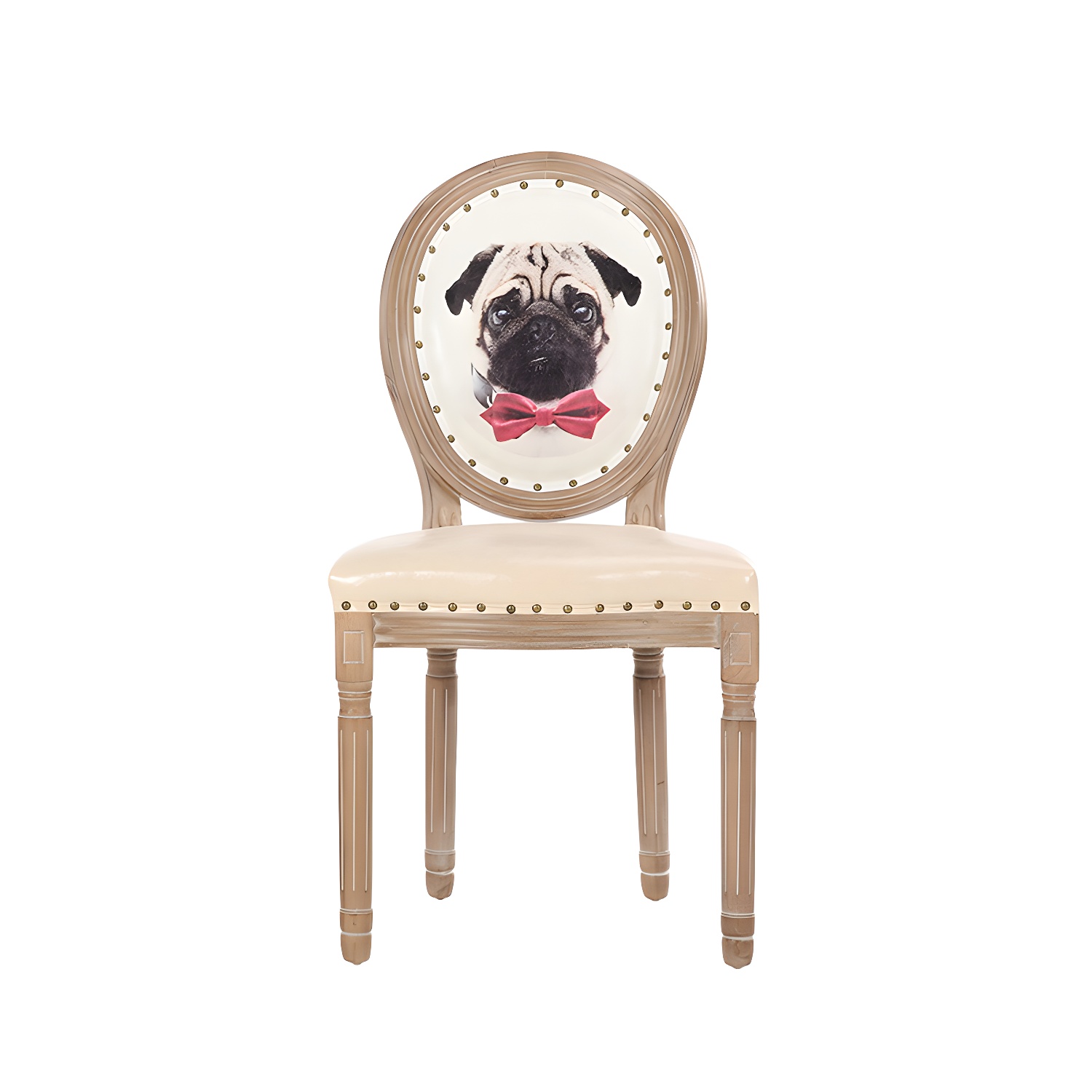 French Country Upholstered Armless Chair Home Solid Wood Dining Chair - image 15