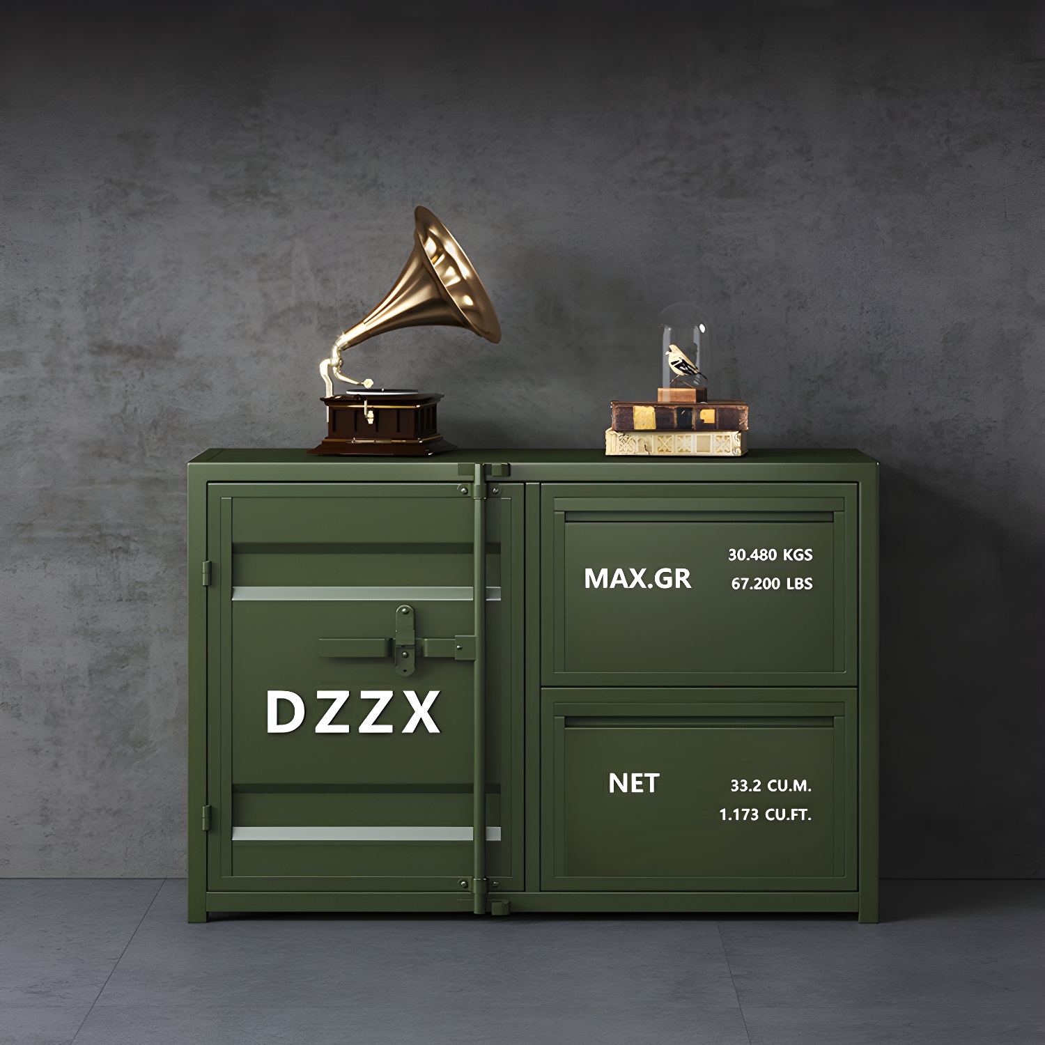 Industrial Metal Sideboard Credenza with Cabinets and Drawers - image 2