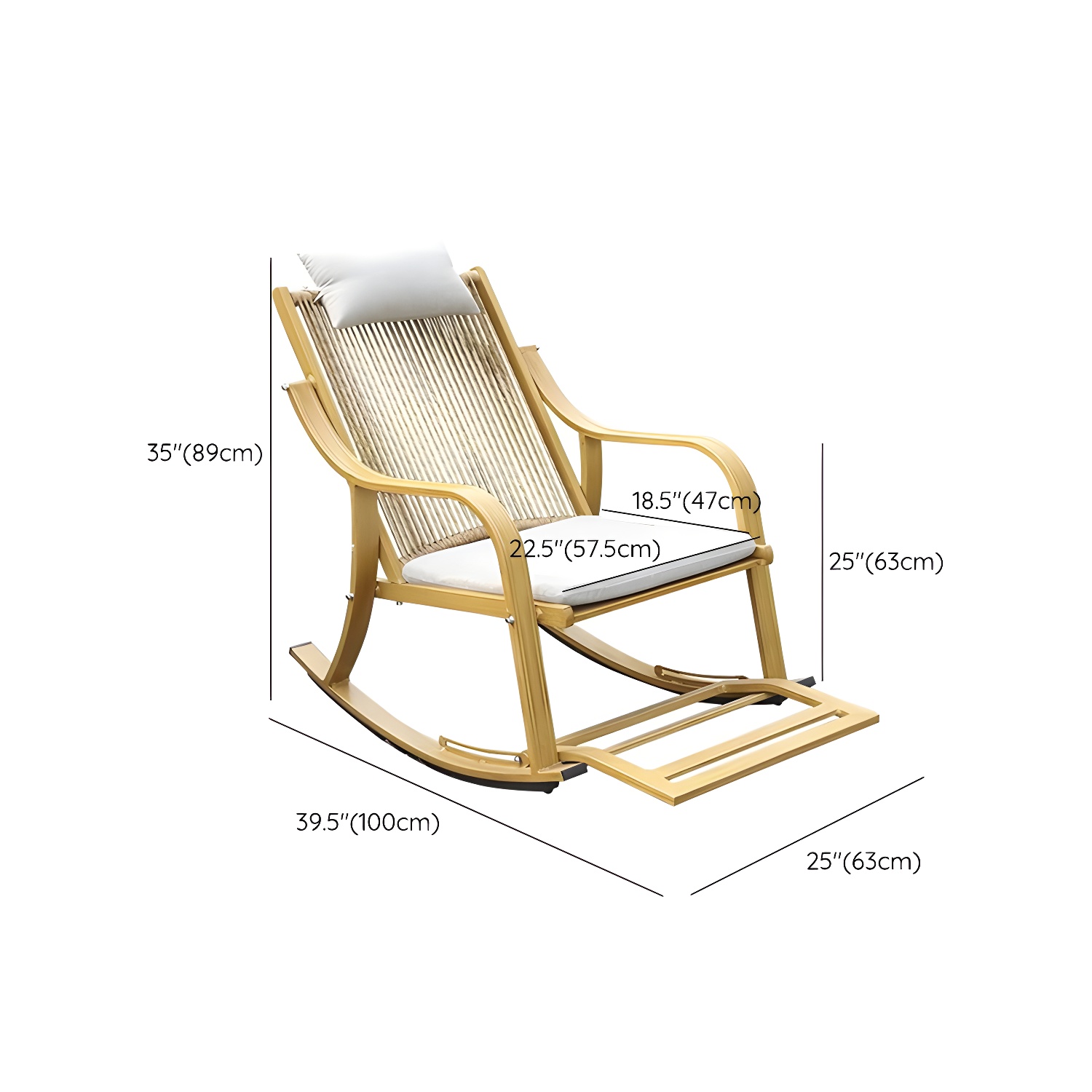 Modern Style Wood Rocking Chair Single Home Lounge Lazy Sofa Chair - image 14