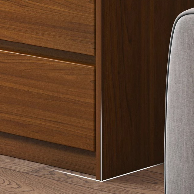 Elegant Brown Wood Double Dresser with Drawers, Modern Style - image 6