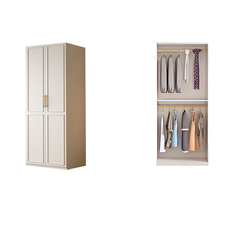Modern Manufactured Wood Standalone Almirah with Soft Close Drawer, Soft Close Door, Interior Shelves, and Hanging Rod