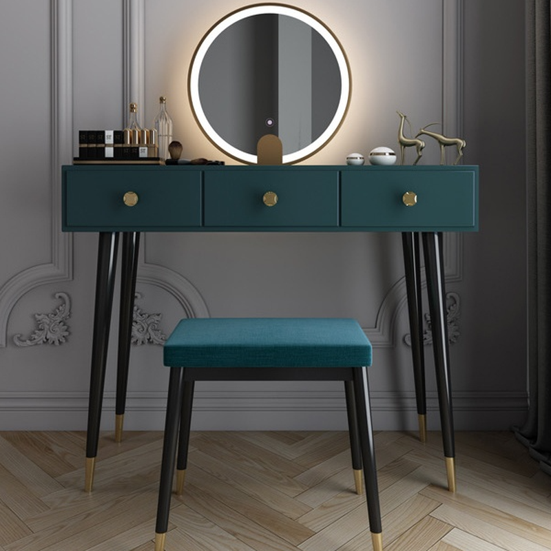 Modish Standard/Small Makeup Vanity with Solid+Engineered Wood Table Top and 3/2 Drawers - image 10