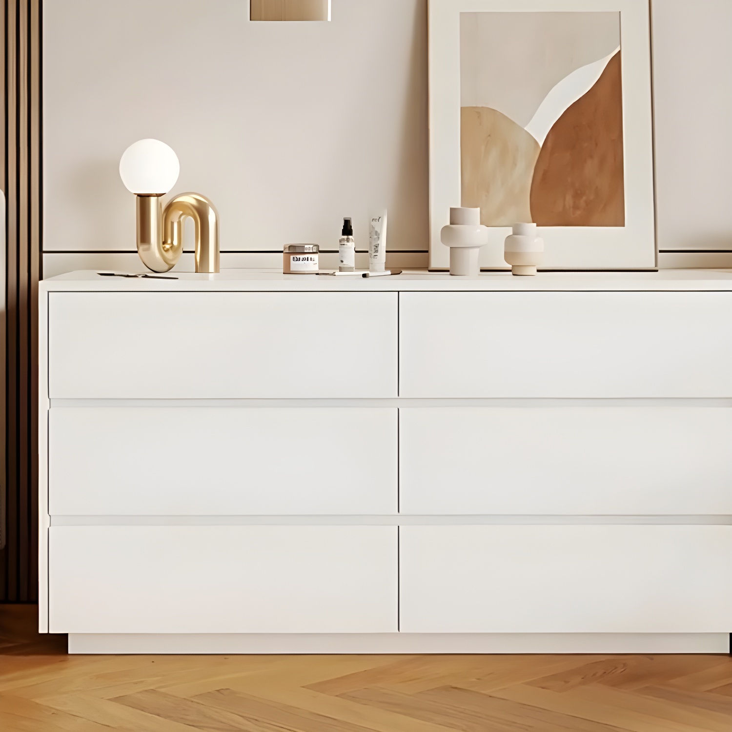 Modern Wood Vanity with Drawers, Large Size, Soft Close Glides, 40cm Width, 75cm Height - image 9
