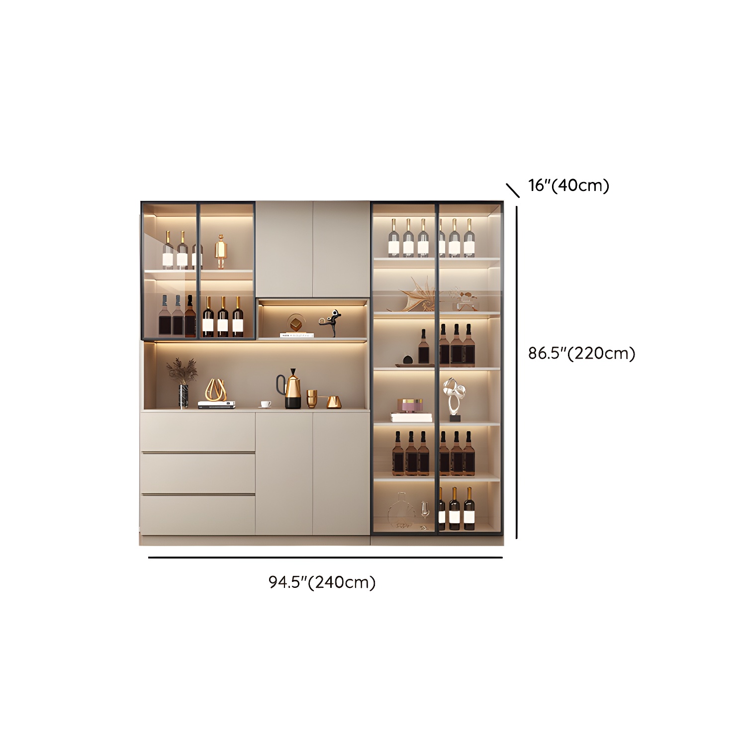 Modern Wood Cabinet with Glass Doors and Non-adjustable Shelves - image 20