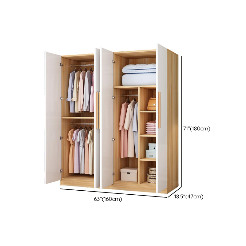 Minimalist Manufactured Wood Independent Wardrobe Closet with Soft Close Door, Interior Shelves, and Clothing Rod - image 15