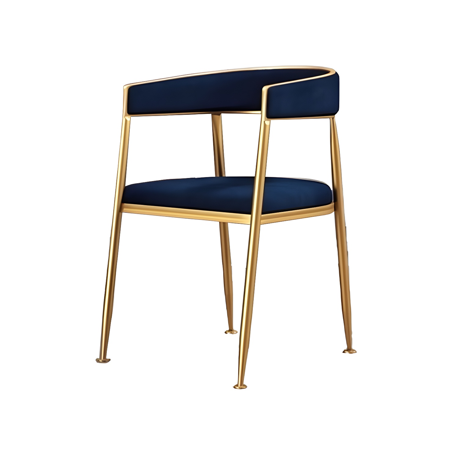 Glam Gold Metal Arm Chair Open Back Dining Side Chair with Upholstered - image 3