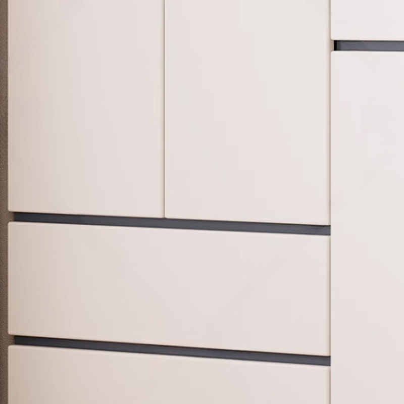 Dove Grey Minimalist Manufactured Wood Wardrobe Closet with 2 Drawers, Soft Close Door, Interior Shelves, and Clothing Rod - image 5