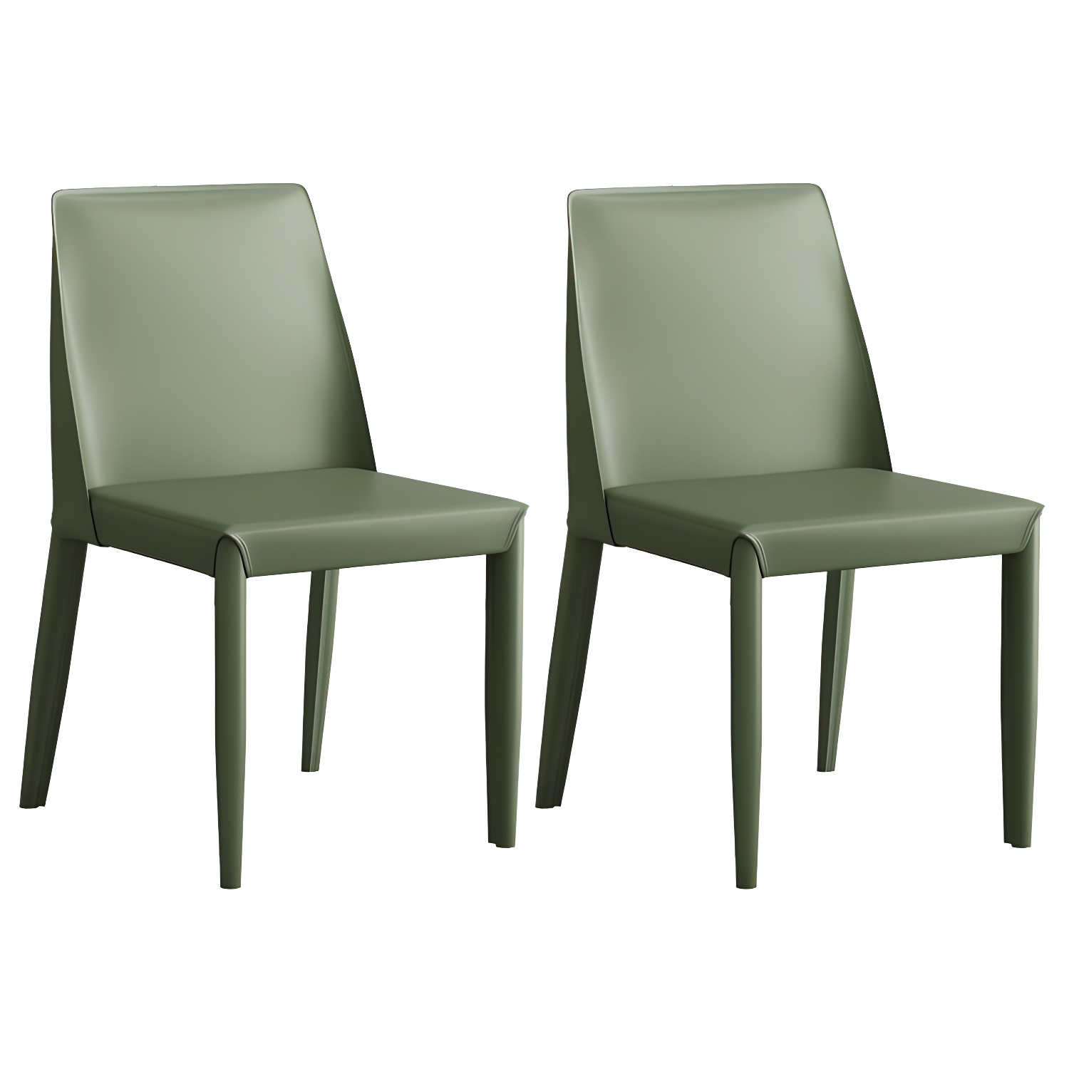 Modern Leather Dining Chair Parsons Furniture with Steel Legs in Matte Finish for Home - image 10