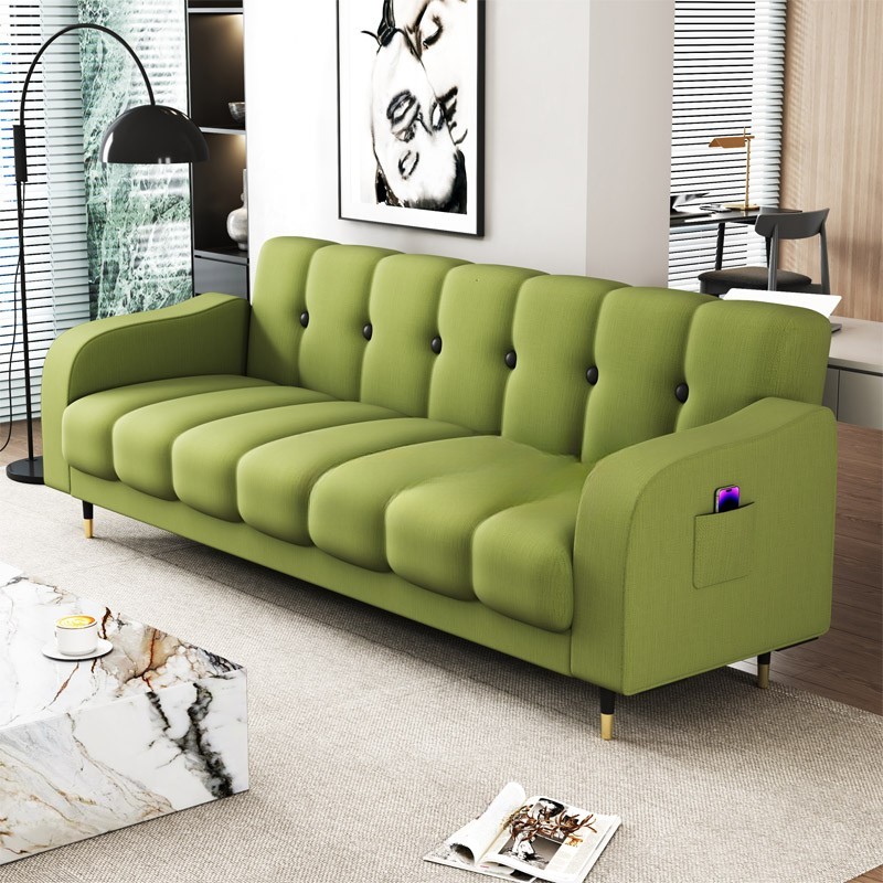 Contemporary Modern Solid Color Scratch-durable Convertible Sofa in Pu Leather with Midnight Black/Gray/White Upholstery, Seats 3/2-seater, with Receptacle Storage - image 5