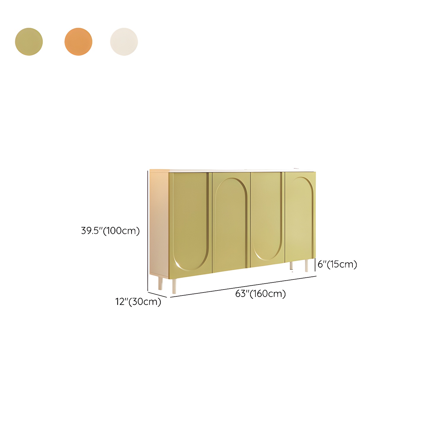 Scandinavian Wood Sideboard Credenza with Cabinet and Adjustable Shelves - image 16