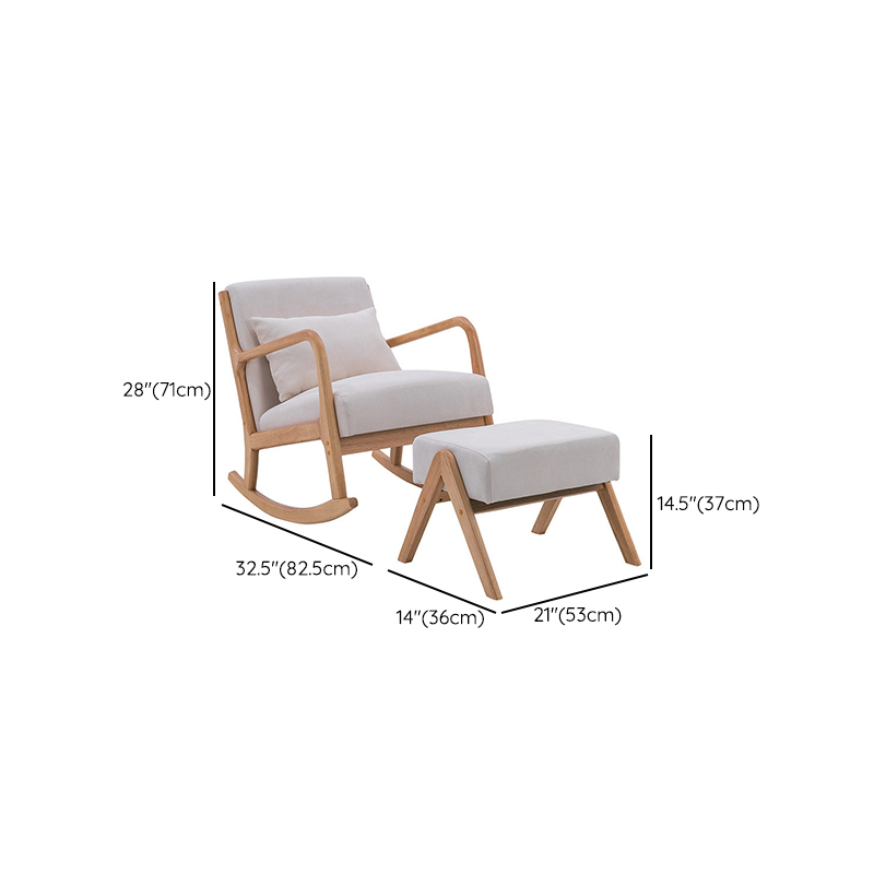 Nordic Natural Cotton Stationary Rocking Couch Chair with Back - image 25