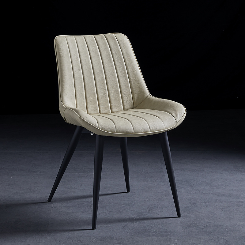 Outlined Faux Leather Upholstered Reliable Side Chair with Metal 4 Legs for Restaurant - image 6