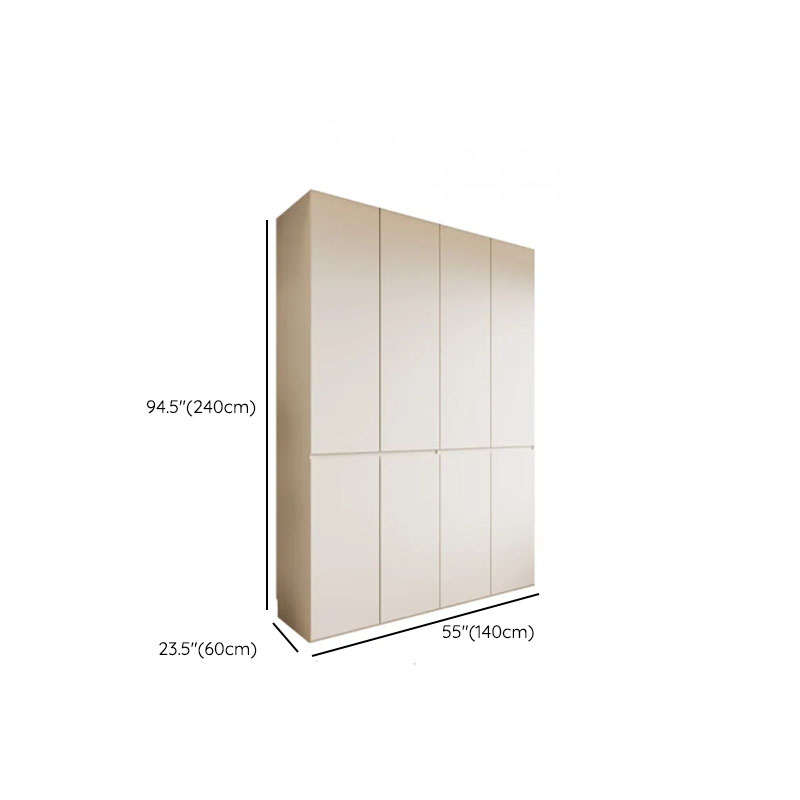 White Minimalist Manufactured Wood Independent Wardrobe Closet with Soft Close Door, Interior Shelves, and Articulated Mechanism - image 12