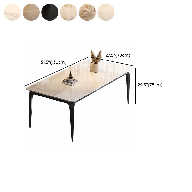Trendy White/Charcoal/Light Gray Rectangle Scratch Resistant Sintered Stone Top Dining Table for 4/8 People/Seats 6, Standard Table Height - image 19
