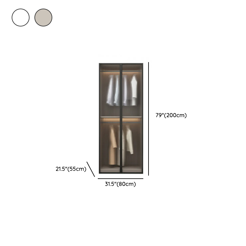 Modish Manufactured Wood Wardrobe Closet with Interior Shelves and Clothing Rod - image 11