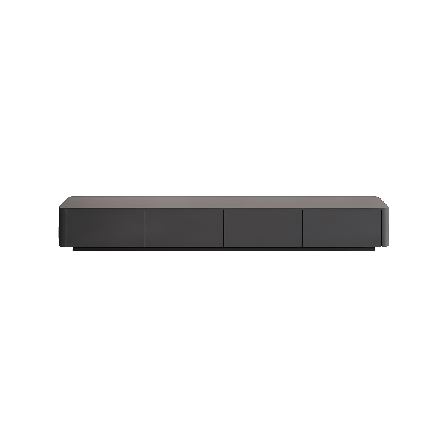 Modern Black TV Console Engineered Wood Cable Management Media Console - image 5