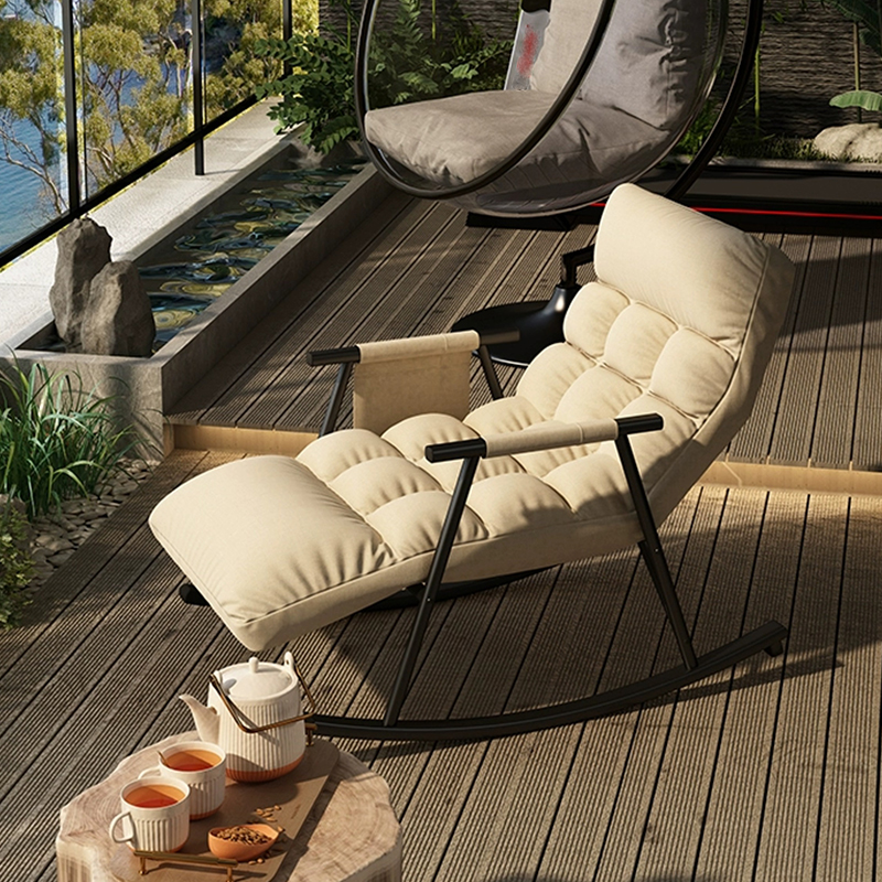 Chic Indoor Modern Rocking Chair - Upholstered, with Tuft and Track Arms, Seats One - image 11