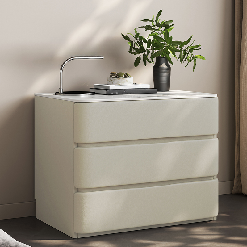Art Deco Nightstand With Drawer Organization with 3 Drawers