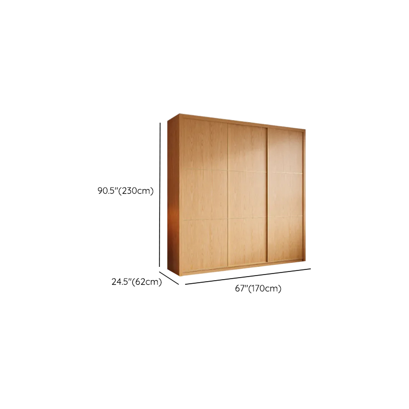 Wood Grain Minimalist Natural Wood Wardrobe Closet with Soft Close Drawer, Soft Close Door, Interior Shelves, and Clothing Rod - image 33