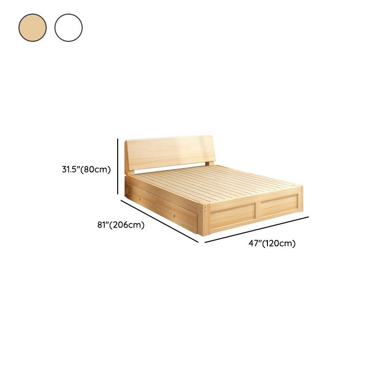 Casual Pine Wood Cabinet Bed/Pallet Bed Frame with 2 Drawers - image 16