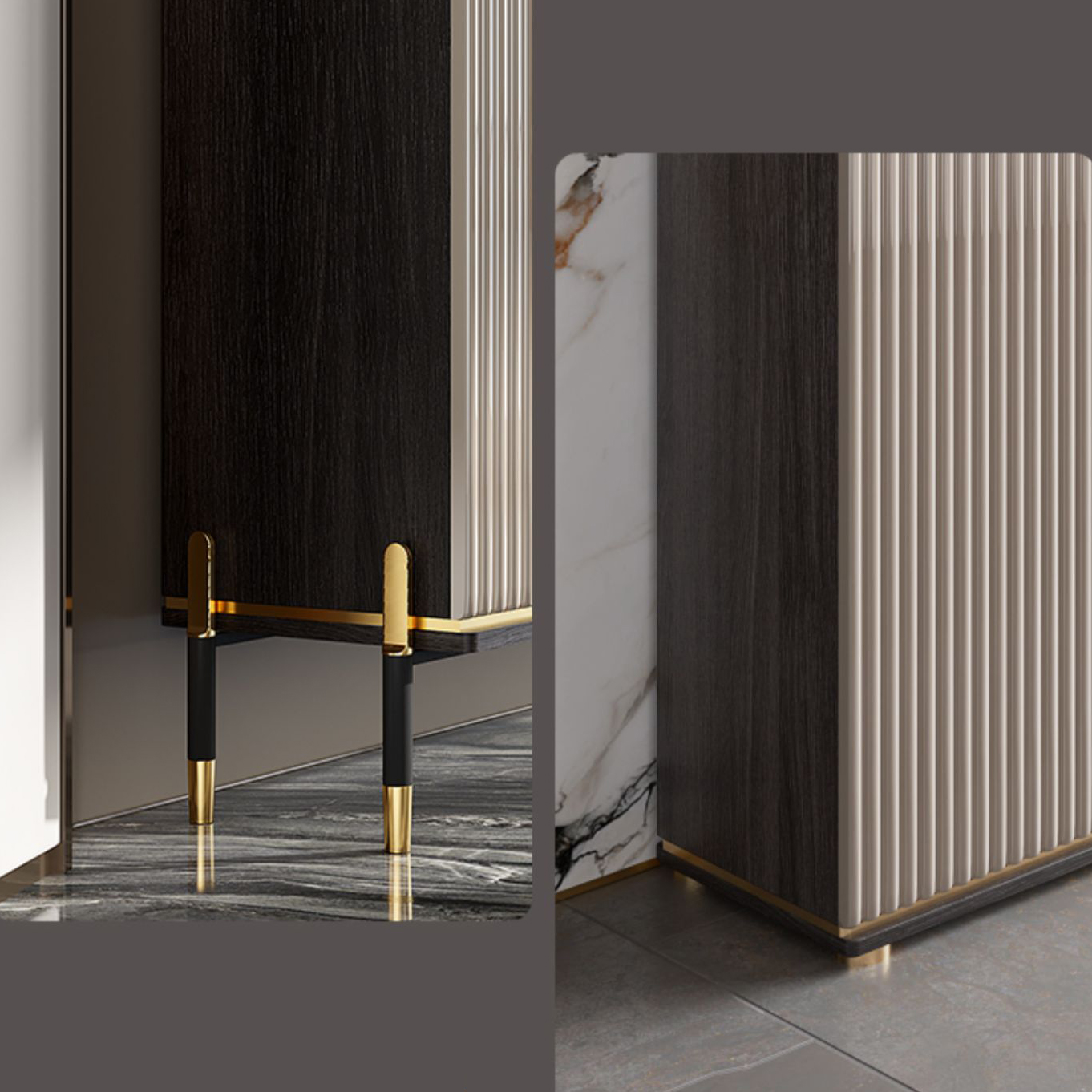 Stone Buffet Sideboard Glam Adjustable Shelves Buffet Credenza with Drawers and Cabinets - image 7