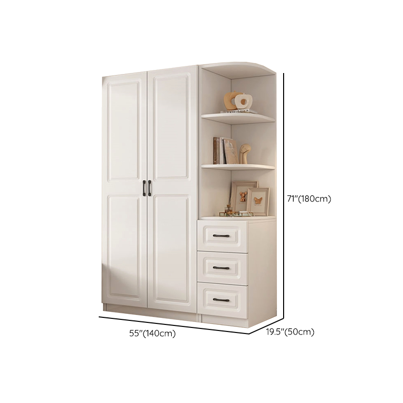 Casual Chalk Timber Wardrobe with Soft Close Drawer and Door, Interior Shelves, Hanging Rod - image 26