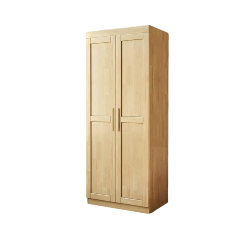 Contemporary Freestanding Wooden Wardrobe Closet with Interior Shelves&Hanging Rod&Soft Close Door