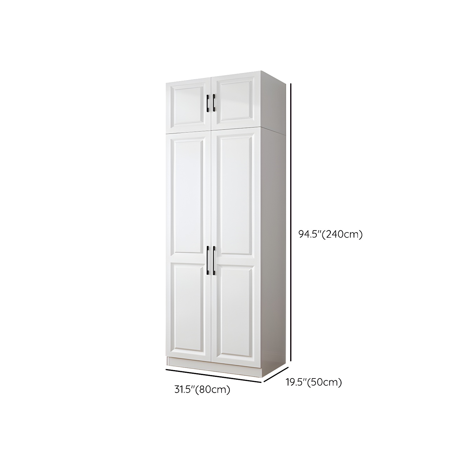Modern White Wood Wardrobe Armoire with Shelves & Clothing Rod - Spacious and Stylish - image 19