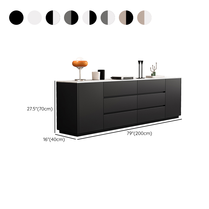 2-Door & 6 Drawers Rectangular TV Stand with Changeable Shelf for Sitting Room, 3 Tiers - image 19
