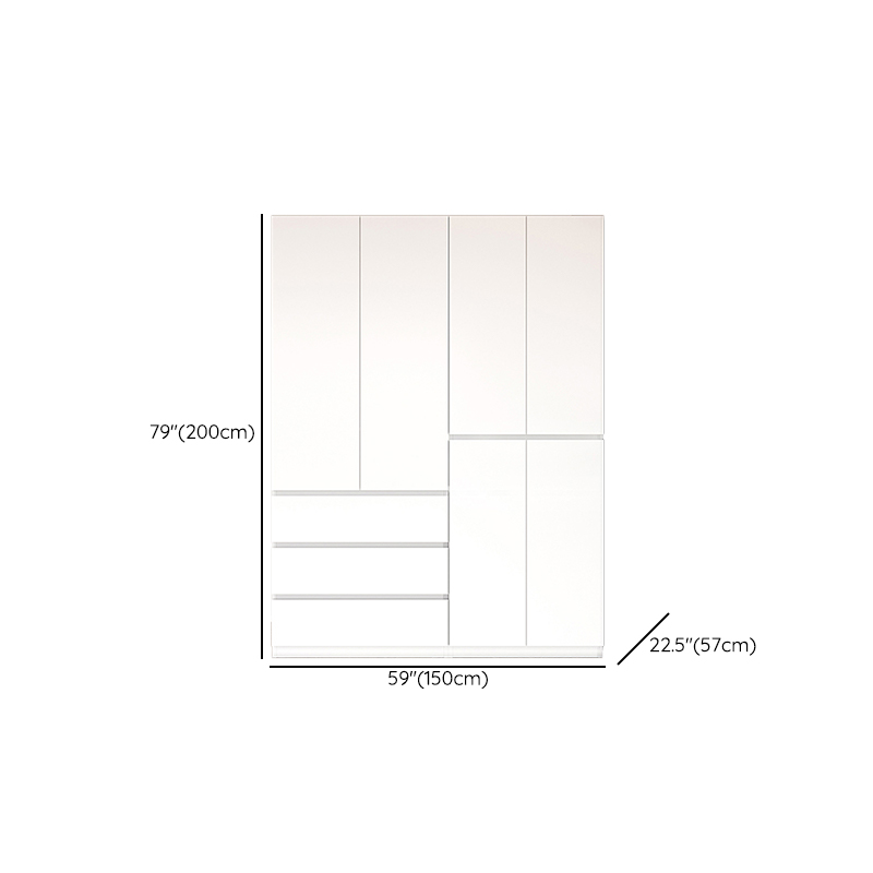White Modish Steel Armoire Cabinet with Adaptable Shelf, Soft Close Drawer, Soft Close Door, and Clothing Rod - image 11