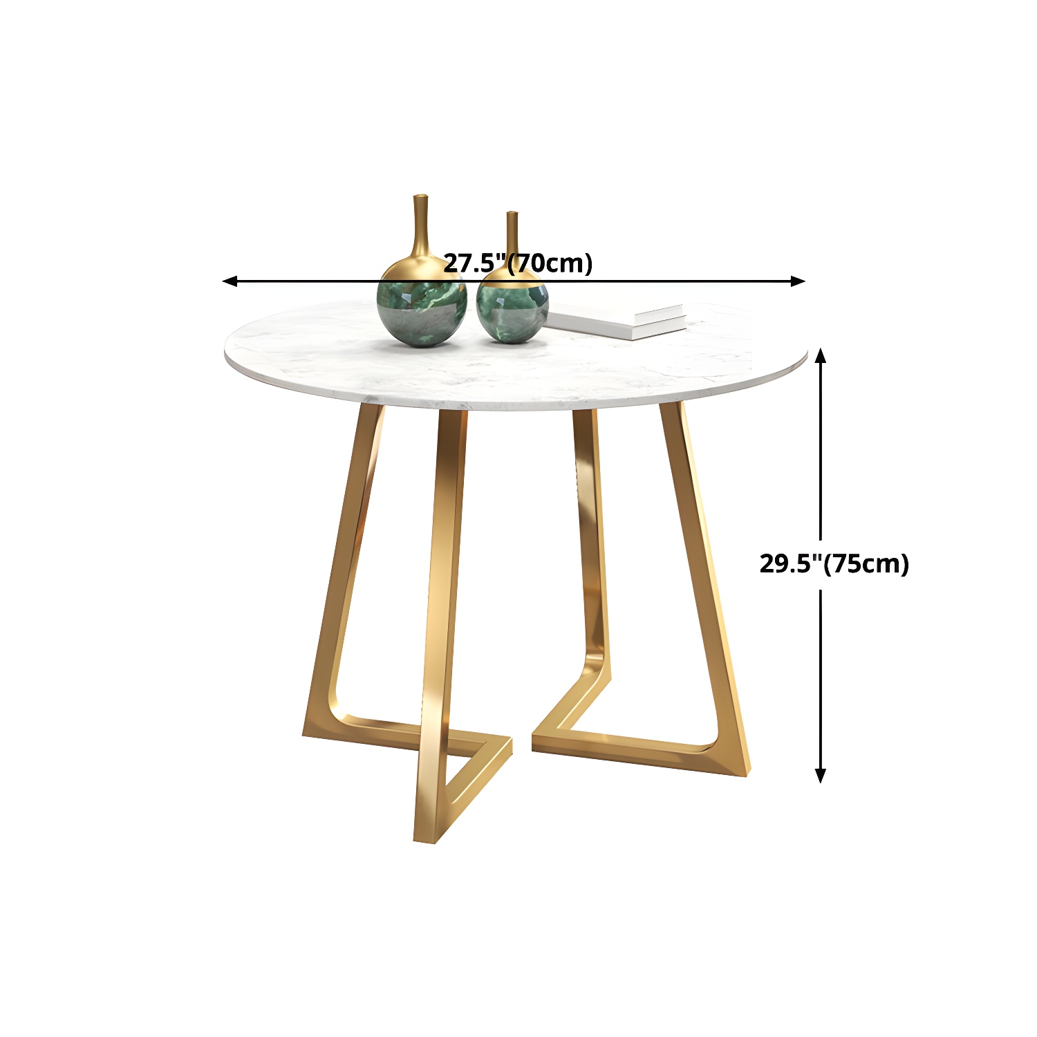 Sintered Stone Top Modern White Table for Restaurant Round Dining Table with Pedestal Base - image 9