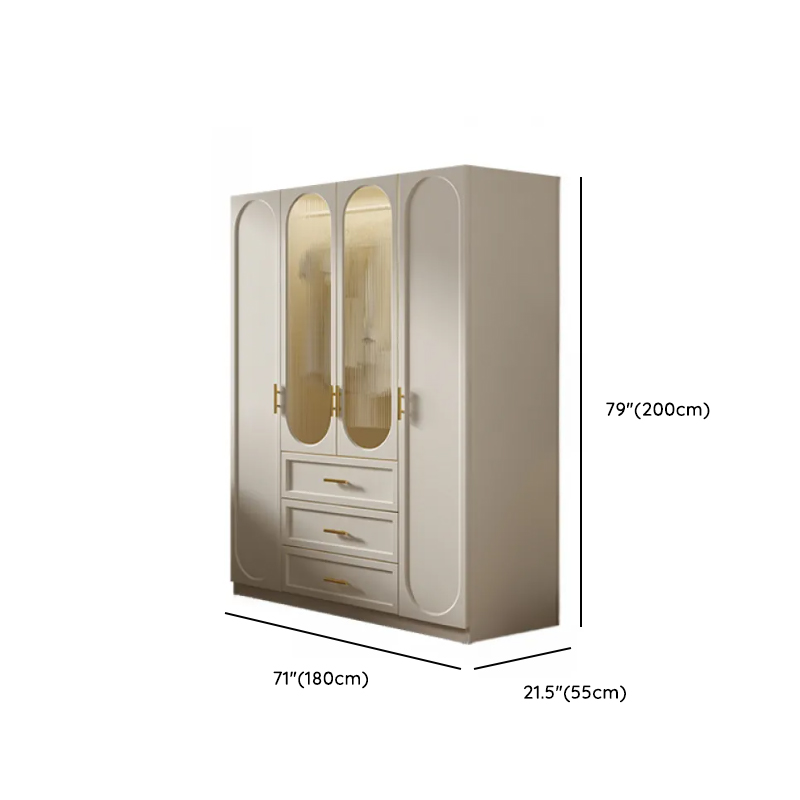 Chalk Simple Lumber Independent Wardrobe Closet with Soft Close Drawer, Interior Shelves, and Clothing Rod - image 12