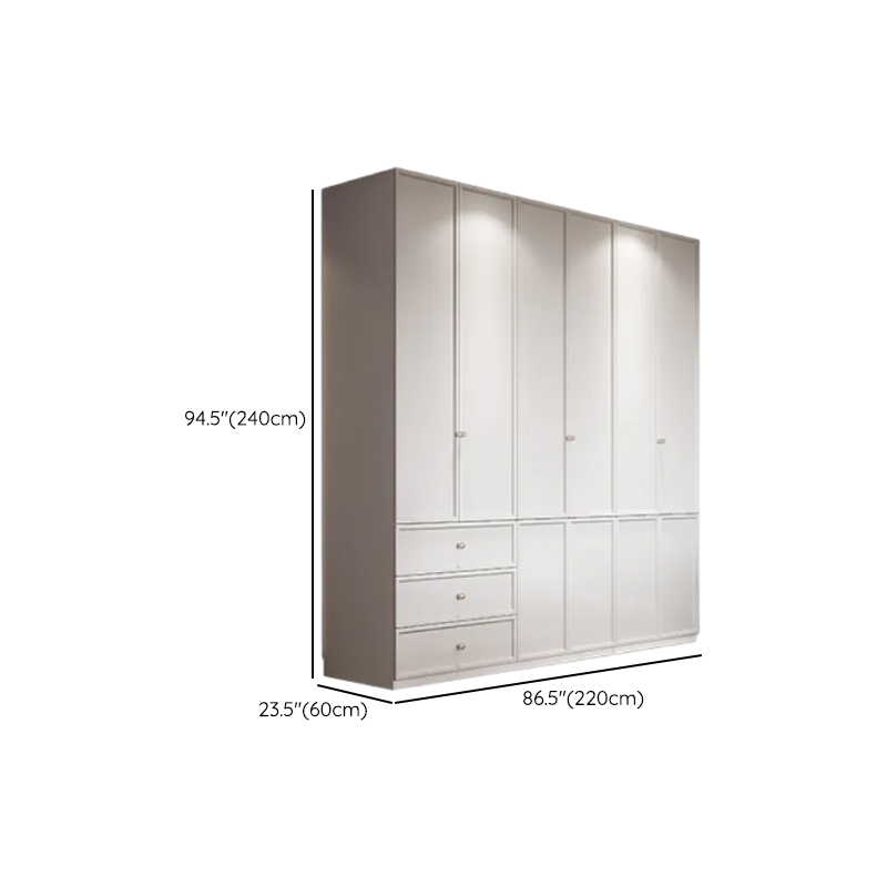 White Minimalist Wooden Wardrobe Closet with 3-Drawer/6-Drawer, Soft Close Door, Interior Shelves, and Clothing Rod - image 18