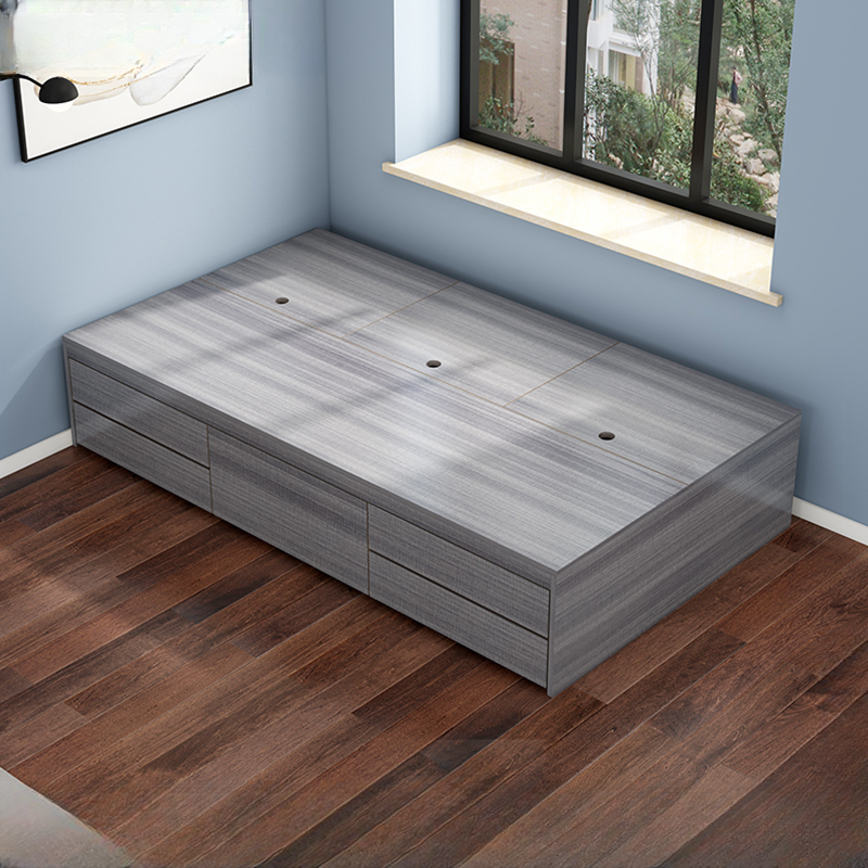 Trendy Oak Wood Tatami Bed Perfect for Living Room Use