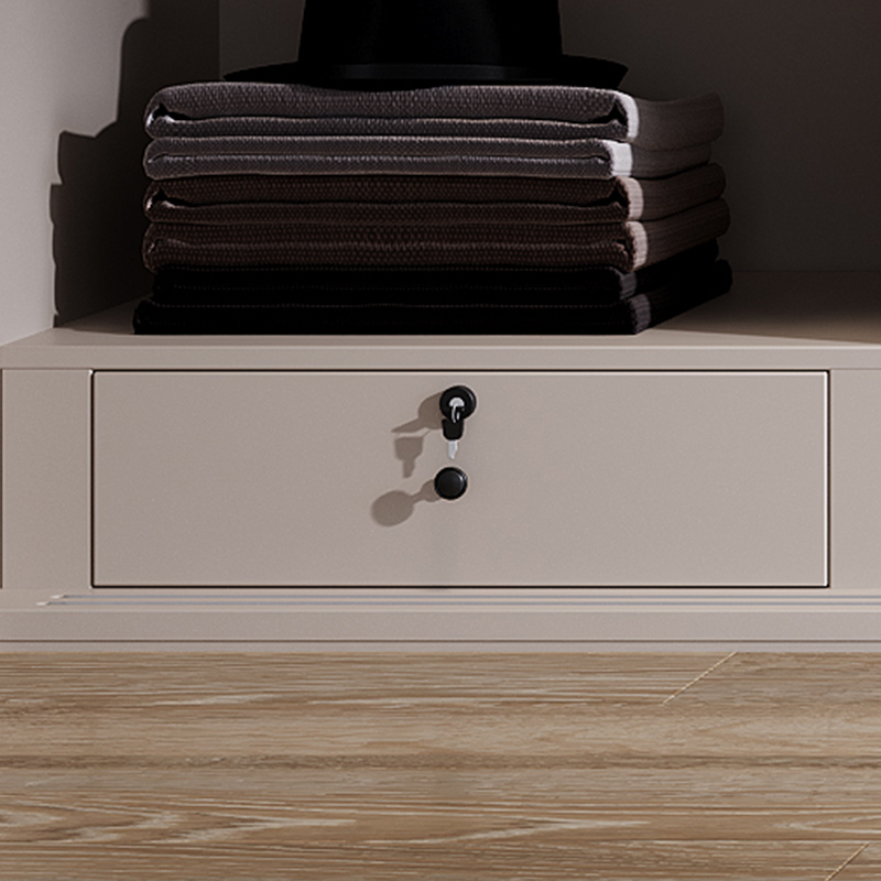 Modern Brown Wooden Wardrobe Armoire with Mirror, Drawers, and Shelves - image 6