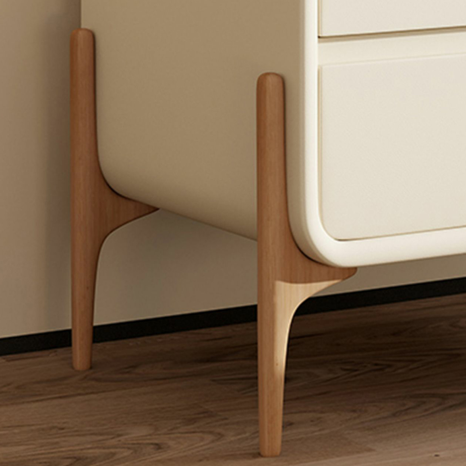 Modern Oak Wood And Leather Exterior Bachelor Chest with Soft-Close Drawers - Vertical Orientation - image 15