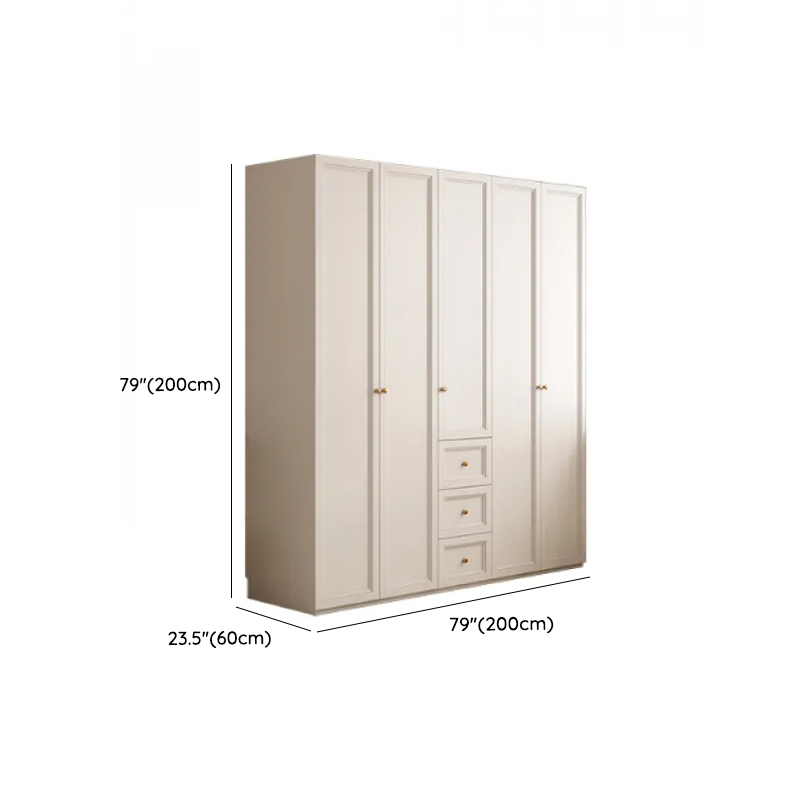 White Minimalist Laminate Wardrobe Closet with 3-Drawer, Soft Close Door, Interior Shelves, and Clothing Rod - image 11