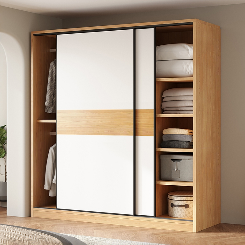 Modish Wooden Independent Armoire Cabinet with Soft Close Door, Interior Shelves, and Clothing Rod - image 3