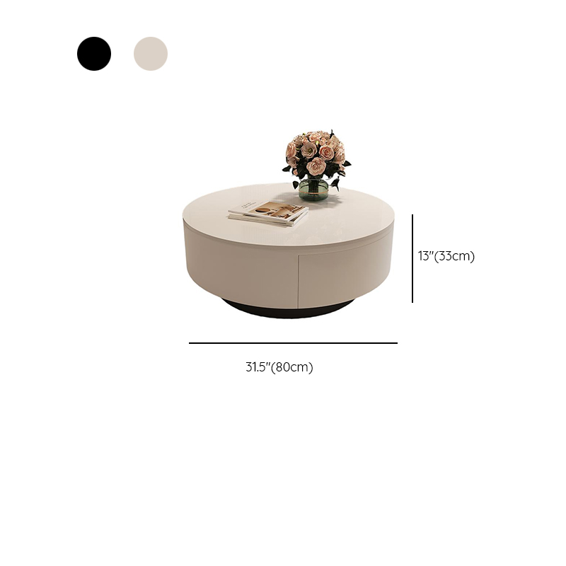 Rounded Coffee Table with 2 Drawers for Indoor Use in a Modern Style - image 10